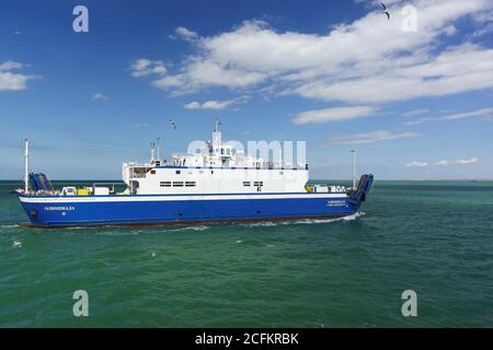 Russia, lo stretto di Kerch - 02.2017 settembre: Traghetto 'Olimpiadi' - il secondo di cui il 16 luglio 2014 all'incrocio paromova trasporto greco di Kerch Foto Stock