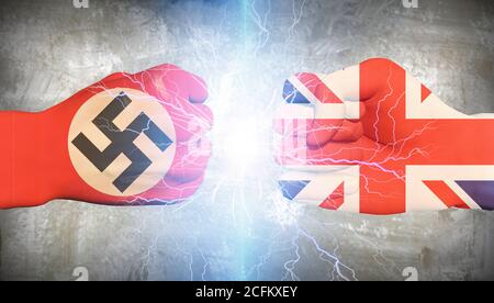 Regno Unito contro Germania nazista Foto Stock