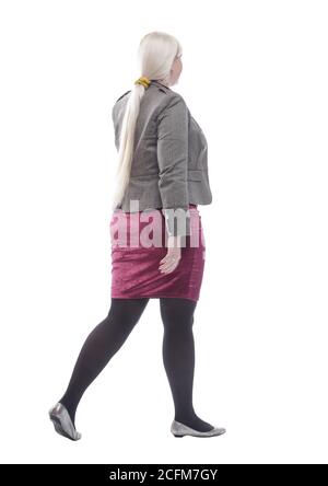 vista posteriore. giovane donna casual che si accanita con sicurezza in avanti Foto Stock