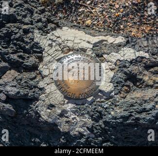 Arizona, Petrifified Forest National Park, U.S. Geological Survey Bench Mark Foto Stock