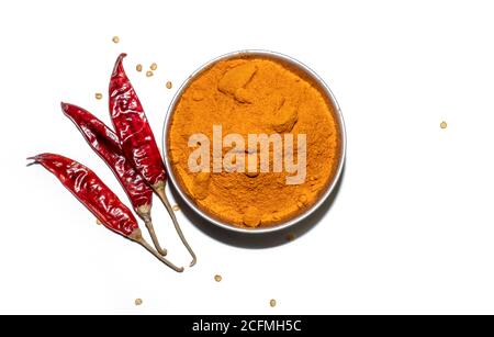 Polvere secca indiana di peperoncino rosso Foto Stock