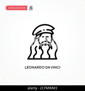 Icona vettore Leonardo da Vinci. Illustrazione vettoriale semplice e moderna per siti Web o applicazioni mobili Illustrazione Vettoriale