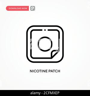 Icona del vettore del patch della nicotina. Illustrazione vettoriale semplice e moderna per siti Web o applicazioni mobili Illustrazione Vettoriale