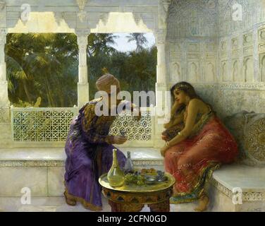 Weeks Edwin Lord - Figure in un interno con Giardino Di Palms Beyond - British School - 19 ° secolo Foto Stock