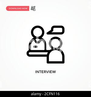 Icona del vettore di intervista. Illustrazione vettoriale semplice e moderna per siti Web o applicazioni mobili Illustrazione Vettoriale