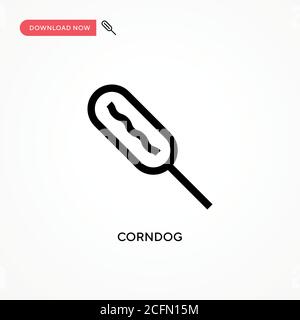 Icona vettore Corndog. Illustrazione vettoriale semplice e moderna per siti Web o applicazioni mobili Illustrazione Vettoriale