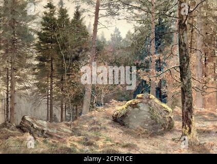 Watts James Thomas - in un legno di pino gallese - British School - 19 ° secolo Foto Stock