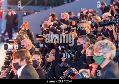 I fotografi si sono visti in prima di 'il mondo a venire' durante il 77° Festival del Cinema di Venezia a Palazzo del Cinema sul Lido di Venezia, il 06 settembre 2020. | utilizzo in tutto il mondo Foto Stock