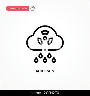 Icona vettore pioggia acida. Illustrazione vettoriale semplice e moderna per siti Web o applicazioni mobili Illustrazione Vettoriale