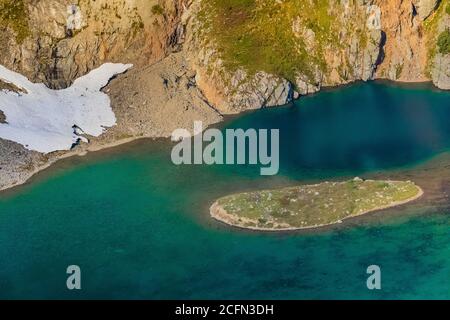 Doubtful Lake, vista dal sentiero per Sahale Arm, North Cascades National Park, Washington state, USA Foto Stock