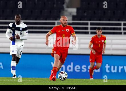 Stadio Olimpico di Helsinki, 2020/09/03. UEFA Lega delle Nazioni 2020. Campionato B, Gruppo 4. Finlandia / Galles. Jonny Williams - Galles Foto Stock