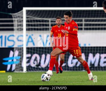 Stadio Olimpico di Helsinki, 2020/09/03. UEFA Lega delle Nazioni 2020. Campionato B, Gruppo 4. Finlandia / Galles. Harry Wilson - Galles Foto Stock