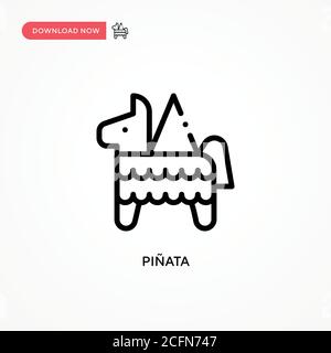 Piñata icona vettore. Illustrazione vettoriale semplice e moderna per siti Web o applicazioni mobili Illustrazione Vettoriale
