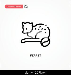 Icona vettore Ferret. Illustrazione vettoriale semplice e moderna per siti Web o applicazioni mobili Illustrazione Vettoriale