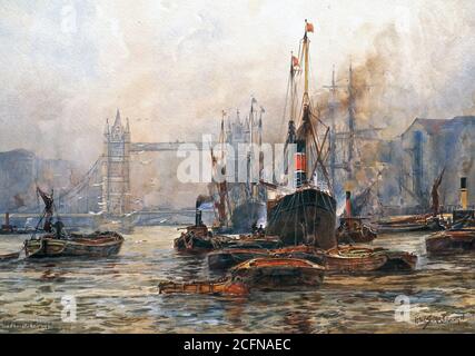 Scarborough Frederick William - The Tower Bridge London 4 - British School - 19 ° secolo Foto Stock