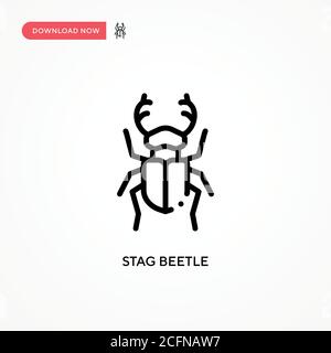 Icona vettore del beetle Stag. Illustrazione vettoriale semplice e moderna per siti Web o applicazioni mobili Illustrazione Vettoriale