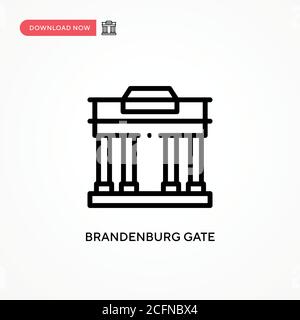 Icona vettore porta di Brandeburgo. Illustrazione vettoriale semplice e moderna per siti Web o applicazioni mobili Illustrazione Vettoriale