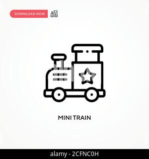 Icona vettore treno mini. Illustrazione vettoriale semplice e moderna per siti Web o applicazioni mobili Illustrazione Vettoriale