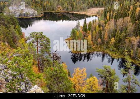 Parco Nazionale Repovesi foresta e paesaggio lacustre Foto Stock