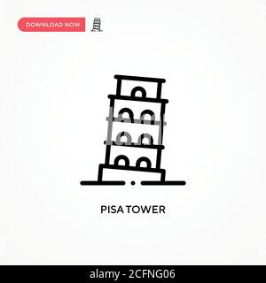 Icona del vettore della torre di Pisa. Illustrazione vettoriale semplice e moderna per siti Web o applicazioni mobili Illustrazione Vettoriale