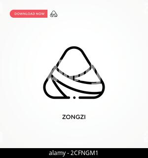 Icona vettore Zongzi. Illustrazione vettoriale semplice e moderna per siti Web o applicazioni mobili Illustrazione Vettoriale