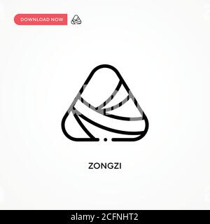 Icona vettore Zongzi. Illustrazione vettoriale semplice e moderna per siti Web o applicazioni mobili Illustrazione Vettoriale