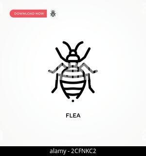 Icona vettore delle pulci. Illustrazione vettoriale semplice e moderna per siti Web o applicazioni mobili Illustrazione Vettoriale