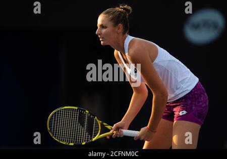 Kristyna Pliskova della Repubblica Ceca che suona il doppio al Torneo di tennis obbligatorio 2019 China Open Premier Foto Stock