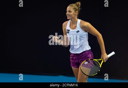 Kristyna Pliskova della Repubblica Ceca che suona il doppio al Torneo di tennis obbligatorio 2019 China Open Premier Foto Stock