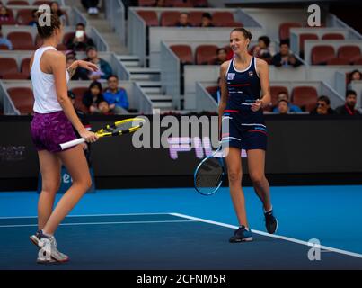 Kristyna Pliskova & Karolina Pliskova della Repubblica Ceca Raddoppia al torneo di tennis obbligatorio 2019 China Open Premier Foto Stock