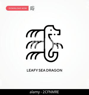 Icona del vettore del drago marino frondoso. Illustrazione vettoriale semplice e moderna per siti Web o applicazioni mobili Illustrazione Vettoriale