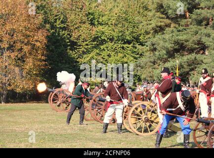 Battaglia di Lamac - ricostruzione di una battaglia storica fan della storia militare Foto Stock