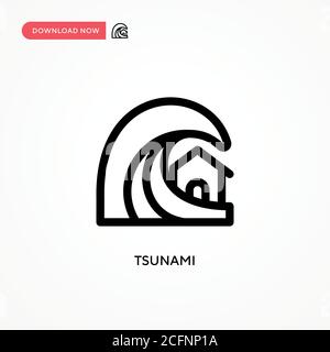 Icona vettore tsunami. Illustrazione vettoriale semplice e moderna per siti Web o applicazioni mobili Illustrazione Vettoriale