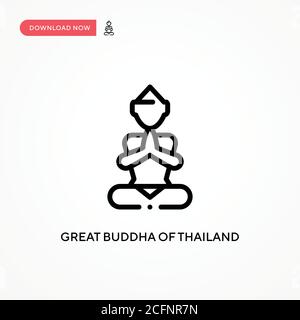 Grande buddha di thailandia vettore icona. Illustrazione vettoriale semplice e moderna per siti Web o applicazioni mobili Illustrazione Vettoriale