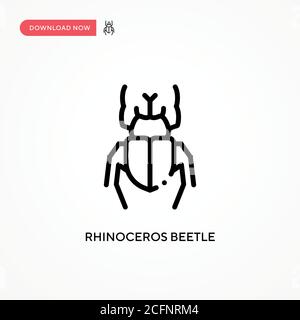 Icona del vettore del beetle del rinoceronte. Illustrazione vettoriale semplice e moderna per siti Web o applicazioni mobili Illustrazione Vettoriale