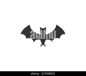Halloween, orrore, icona bat. Illustrazione vettoriale, design piatto. Illustrazione Vettoriale