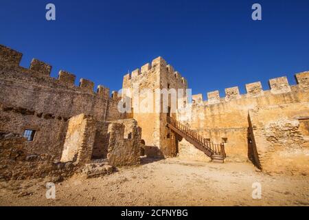 L'antica fortezza veneziana Frangokastello sull'isola di Creta, Grecia Foto Stock