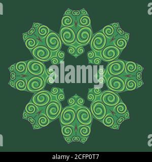 Colorato decorativo round ornamento floreale, mandala design illustrazione. Illustrazione Vettoriale