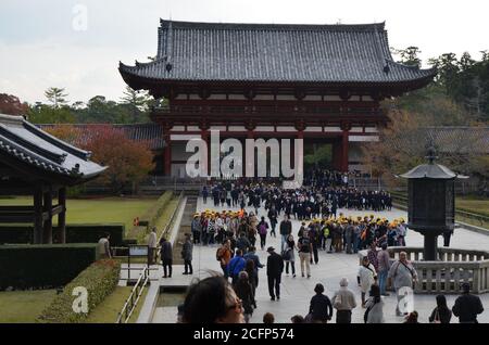 Tempio di Tōdai-ji a Nara, Giappone Foto Stock