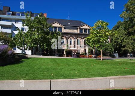 Coblenza sul fiume Reno e Mosella, Germania Foto Stock