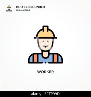 Icona vettore lavoratore. Concetti moderni di illustrazione vettoriale. Facile da modificare e personalizzare. Illustrazione Vettoriale