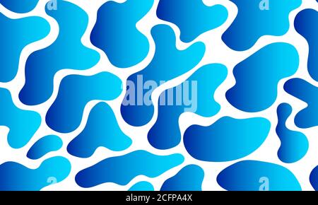 Gocce d'acqua, motivo senza cuciture con forme organiche blu Illustrazione Vettoriale