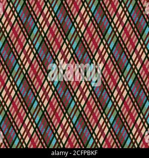 Modello vettoriale senza cuciture Rhomb dettagliato come plaid tartan, texture multicolore per camicia in flanella, plaid, tovaglie, vestiti, coperte e altri tessuti Illustrazione Vettoriale