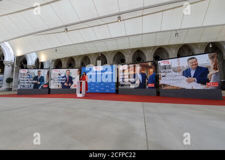 Vienna, Austria. 7 Settembre 2020. La prossima settimana SPÖ Vienna inizierà la sua intensa campagna elettorale e presenterà la sua campagna per i poster. Presentazione dei manifesti elettorali con il responsabile della campagna elettorale, il Segretario del Partito di Stato Barbara Novak. Credit: Franz PERC / Alamy Live News Foto Stock