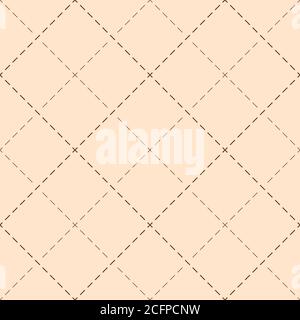 Motivo senza giunture con linea tratteggiata. Illustrazione vettoriale a strisce geometriche. Forme geometriche ripetute, croce, linea punteggiata diagonale. Tessuto senza cuciture. Illustrazione Vettoriale