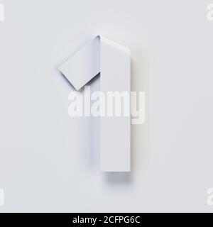 Font carta Origami, rendering 3d font nastro piegato, numero 1 Foto Stock