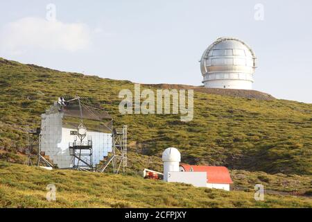 Osservatorio astronomico Roque de los Muchachos, la Palma, Isole Canarie, Spagna. Foto Stock