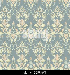 Carta da parati floreale vettoriale. Classico ornamento floreale barocco. Modello vintage senza cuciture Illustrazione Vettoriale