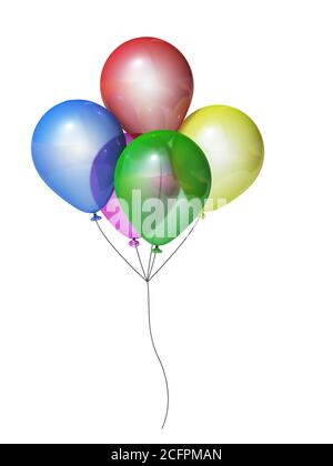 Rendering 3d di bollature colorate trasparenti Foto Stock