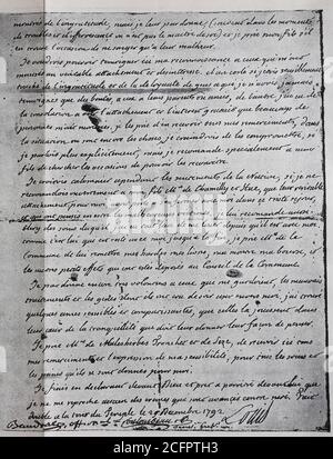 Testamento di Luigi XVI., Luigi XVI. Principe Ludwig Agosto di Francia, Duca di Berry, Principe Luigi Augusto di Francia, 23 agosto 1754 - 21 gennaio 1793, Re di Francia e Navarra, dal 25 dicembre 1792 parte 1 / Testamento von Ludwig XVI., französisch Luigi XVI. Berg von Frankreich, Herzog von Berry, 23. Agosto 1754 - 21. Januar 1793, König von Frankreich und Navarra, vom 25. Dezember 1792, Teil 1, Historisch, storico, digitale riproduzione migliorata di un originale del 19 ° secolo / digitale Reproduktion einer Originalvollage aus dem 19. Jahrhundert, Foto Stock